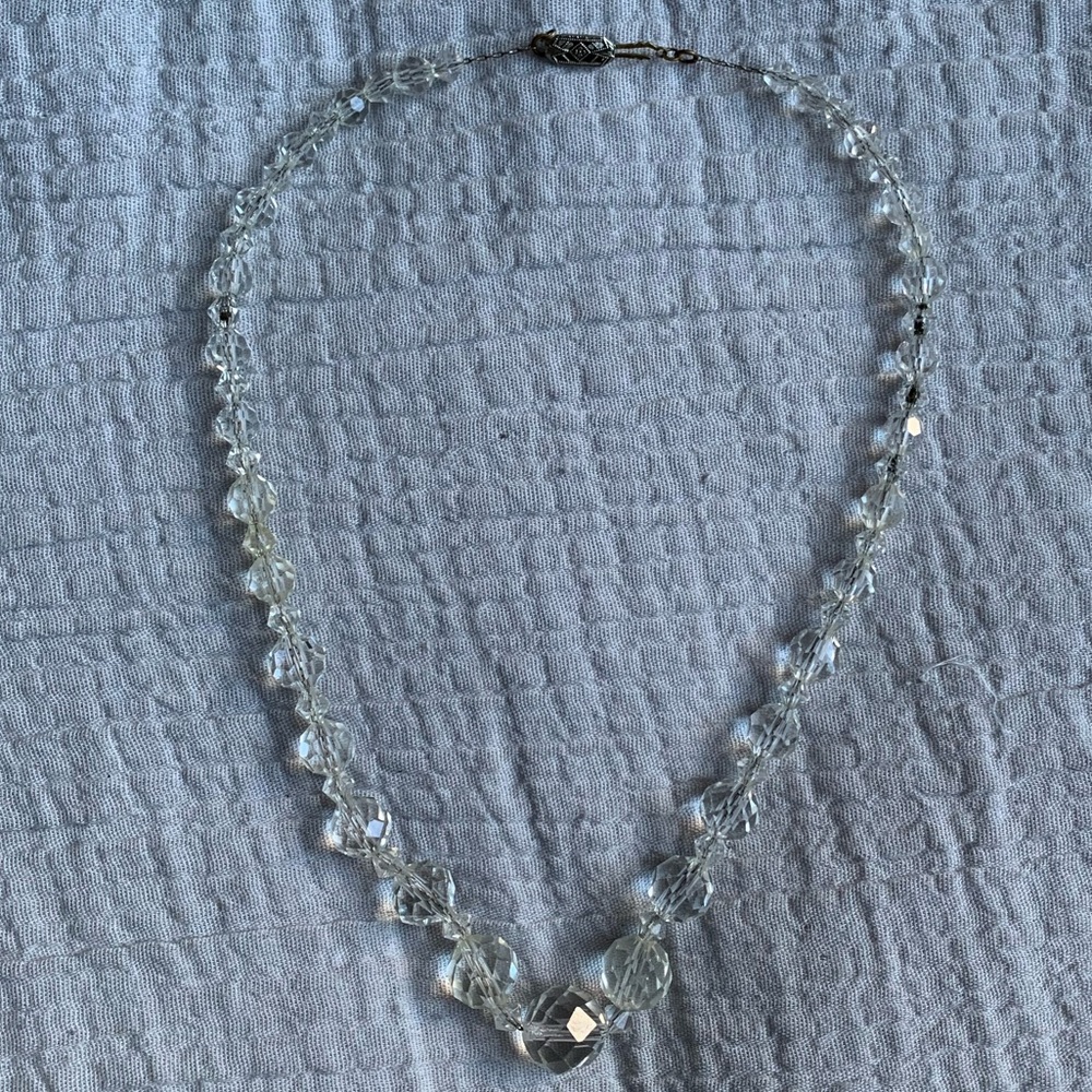 Vintage 60’s Czech Glass Crystal Choker Necklace